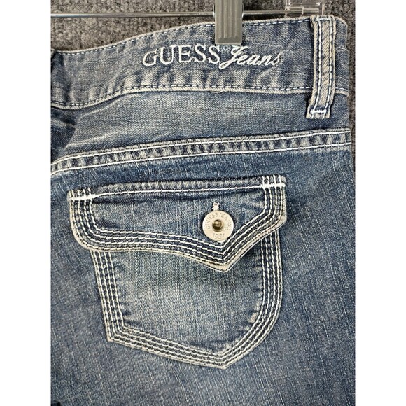 Guess Jeans Shorts Size 29 Flap Pockets Preppy Y2K Low Rise Zip Western Country - Picture 9 of 13
